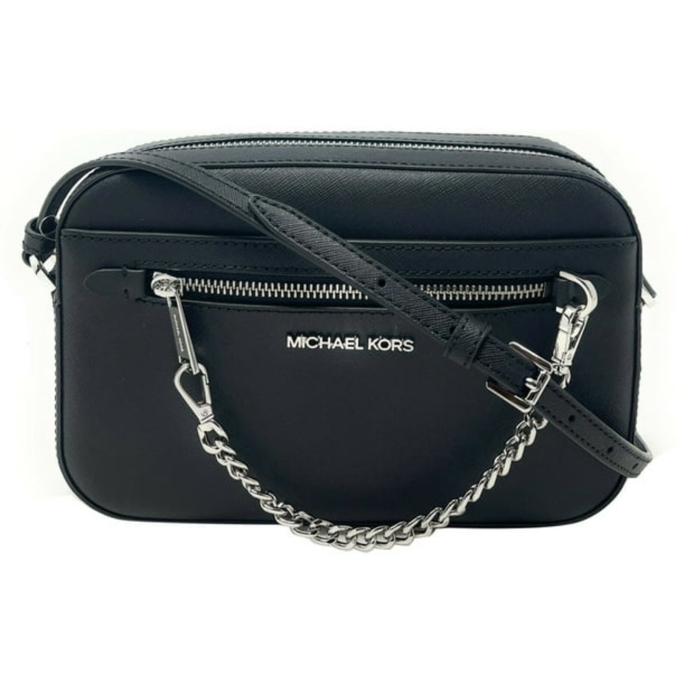 Michael Kors Jet Set Item Large East West Zip Chain Black Crossbody Bag